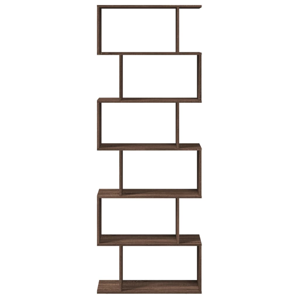 Room Divider Bookcase 6 Tiers Brown Oak Look 70x24x193 cm