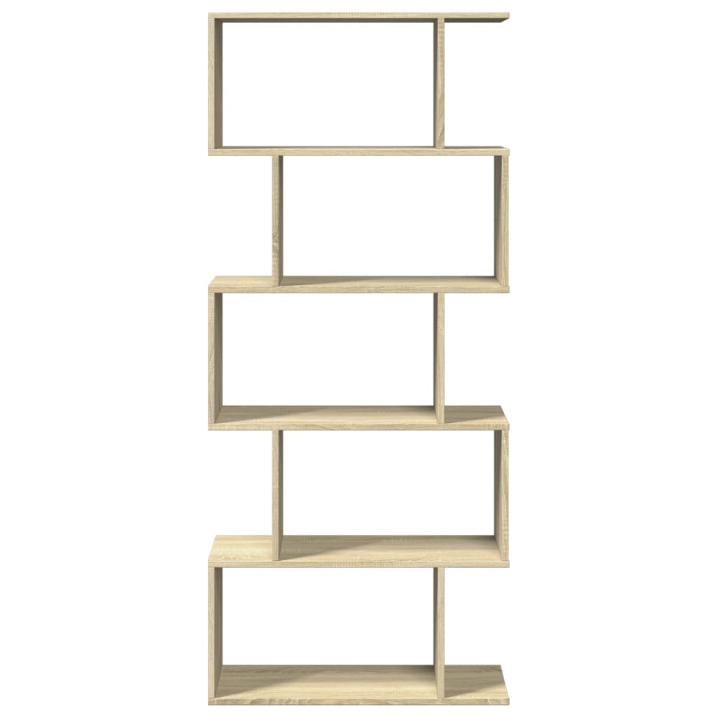 Room Divider Bookcase 5 Tiers Sonoma Oak 70x24x161 cm