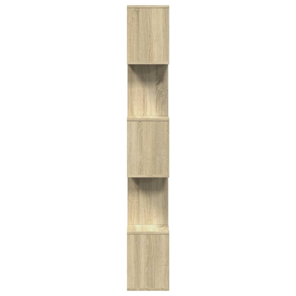 Room Divider Bookcase 5 Tiers Sonoma Oak 70x24x161 cm