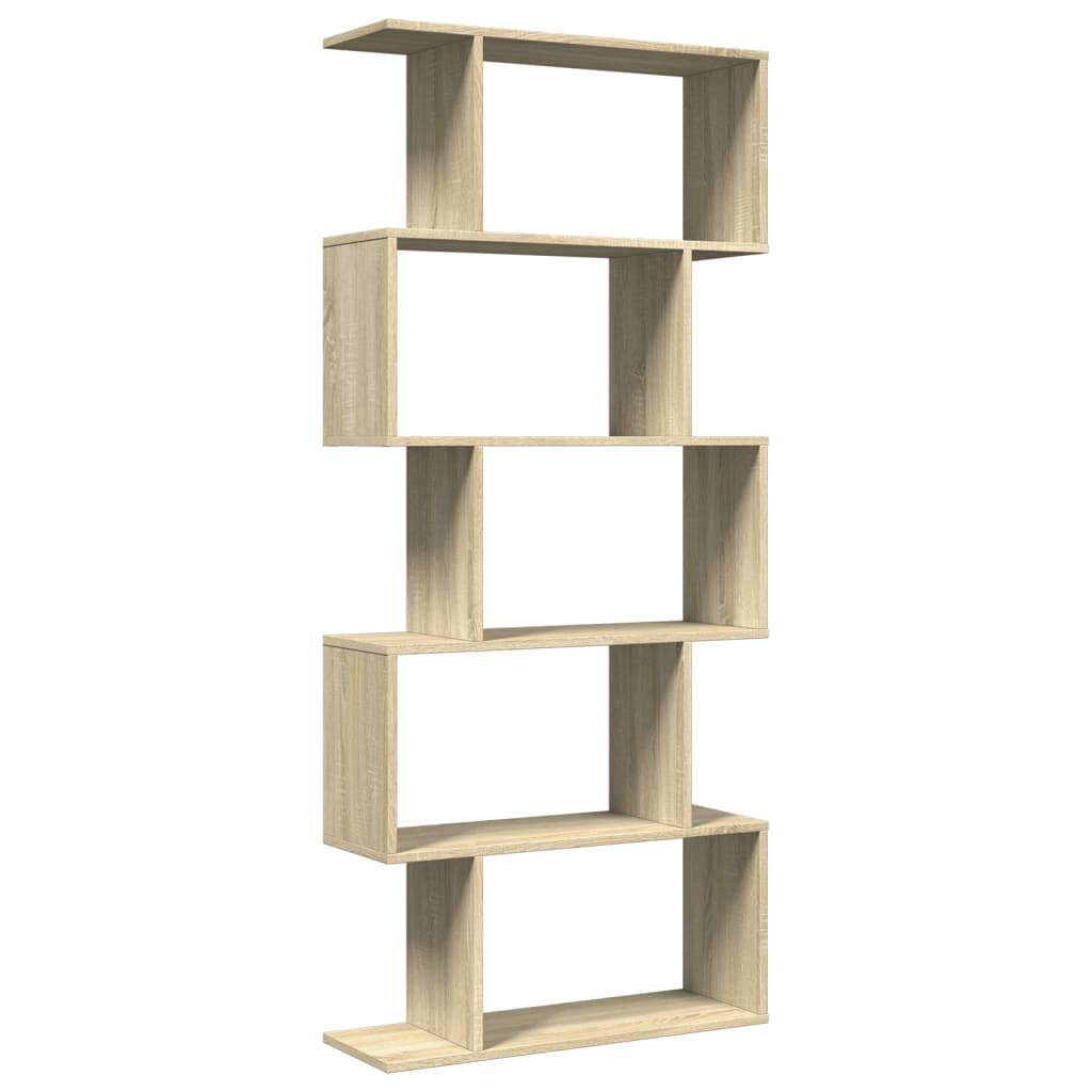 Room Divider Bookcase 5 Tiers Sonoma Oak 70x24x161 cm