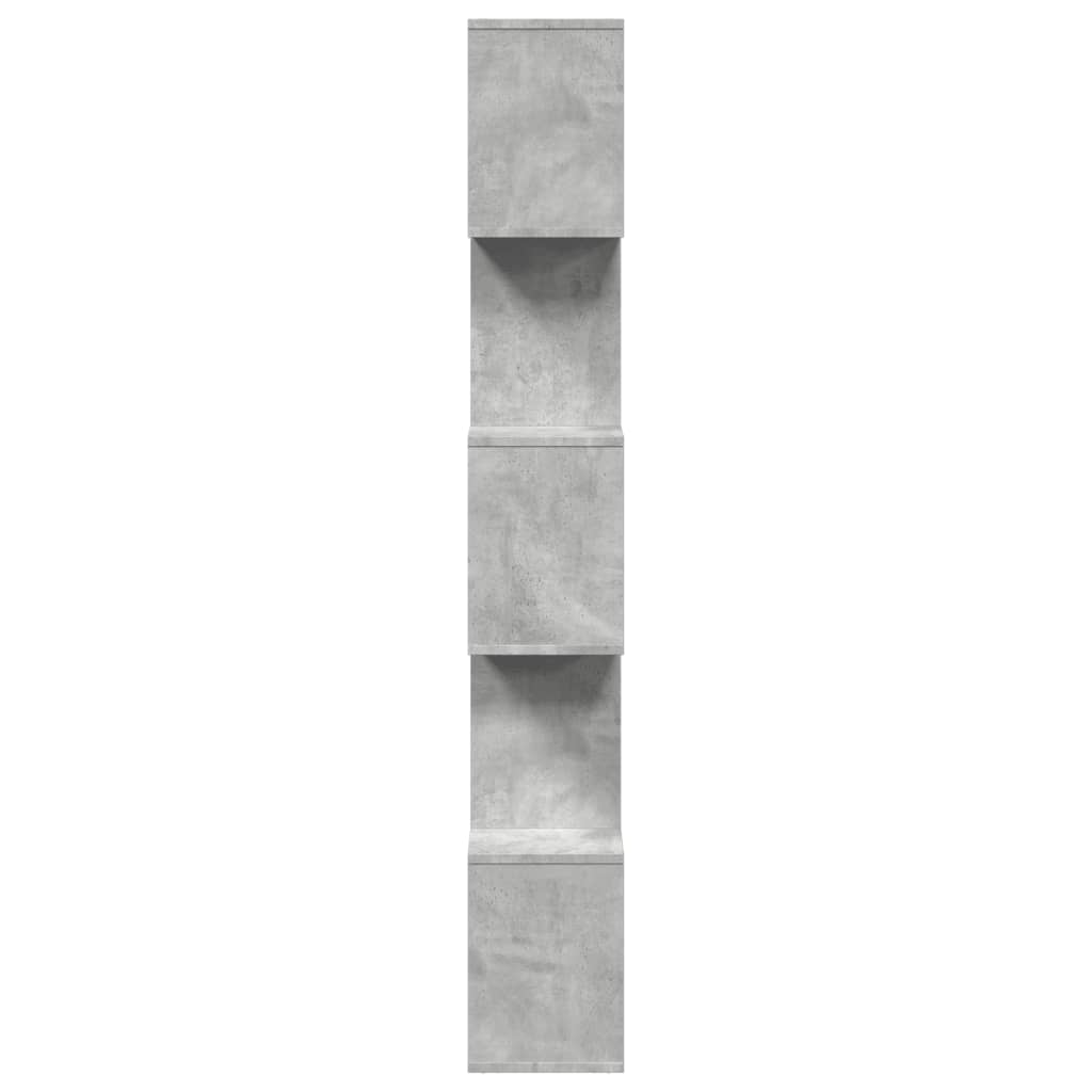 Room Divider Bookcase 5 Tiers Concrete Grey 70x24x161 cm