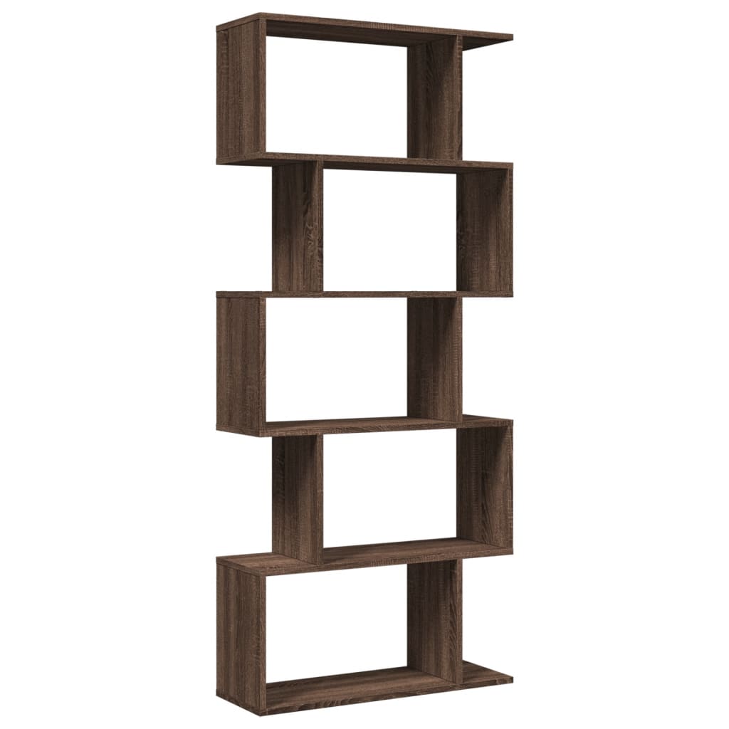 Room Divider Bookcase 5 Tiers Brown Oak Look 70x24x161 cm