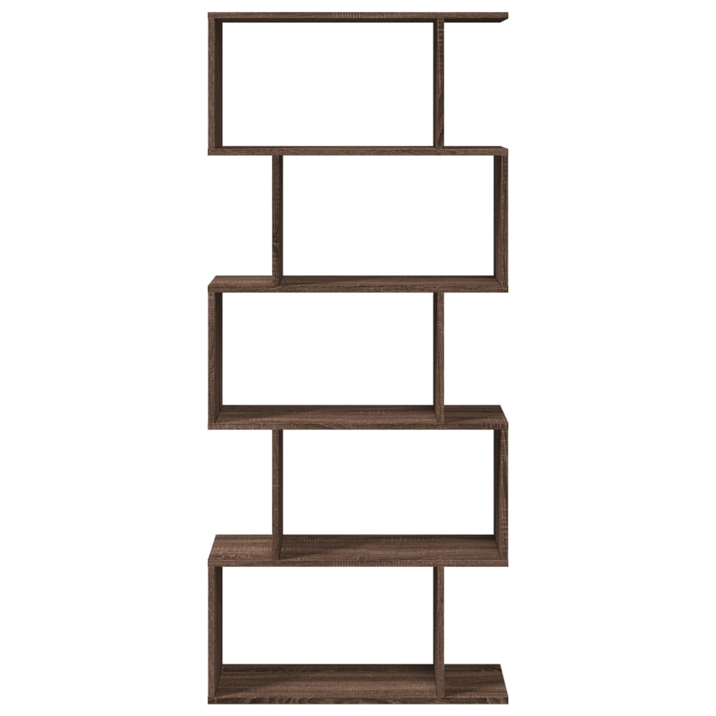 Room Divider Bookcase 5 Tiers Brown Oak Look 70x24x161 cm