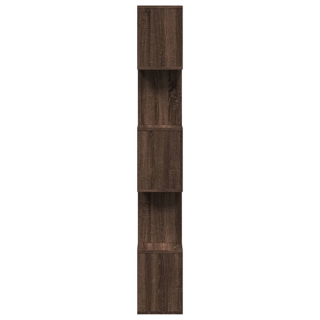 Room Divider Bookcase 5 Tiers Brown Oak Look 70x24x161 cm