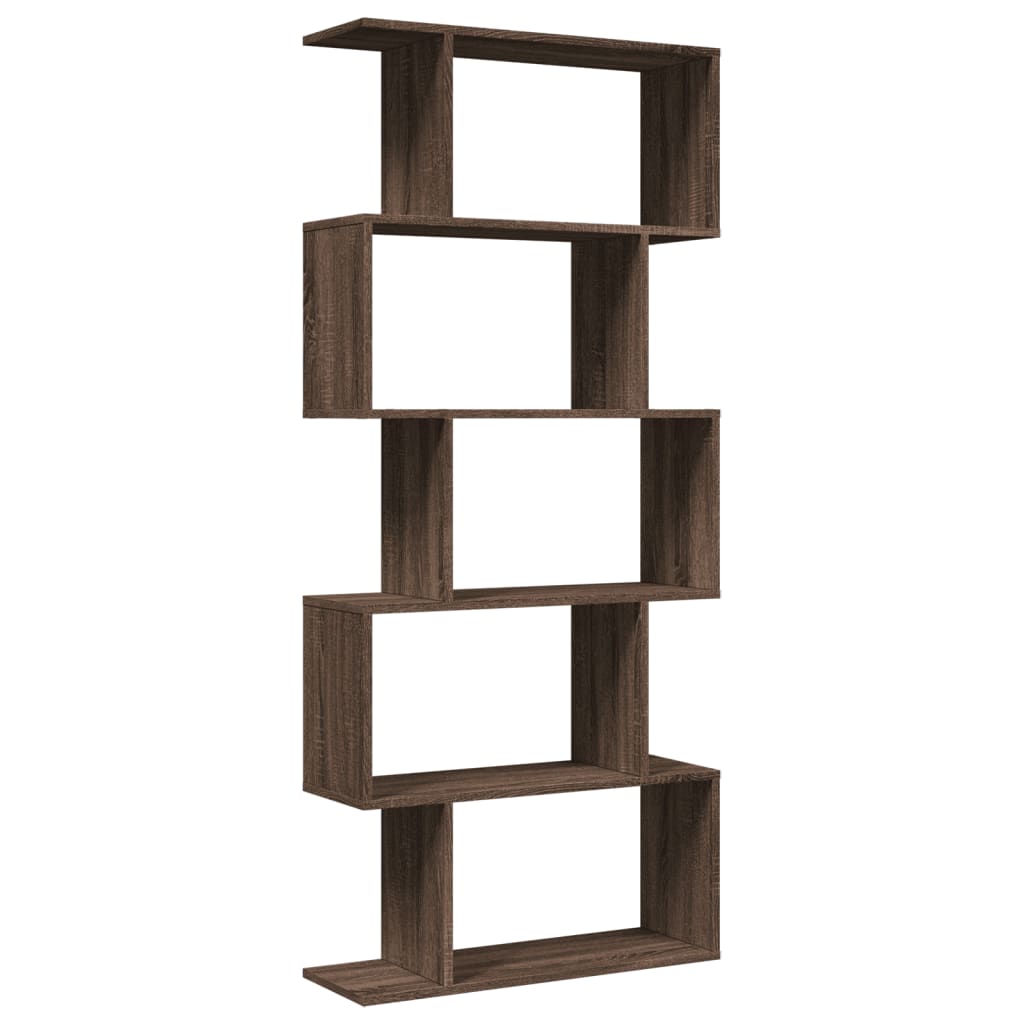 Room Divider Bookcase 5 Tiers Brown Oak Look 70x24x161 cm