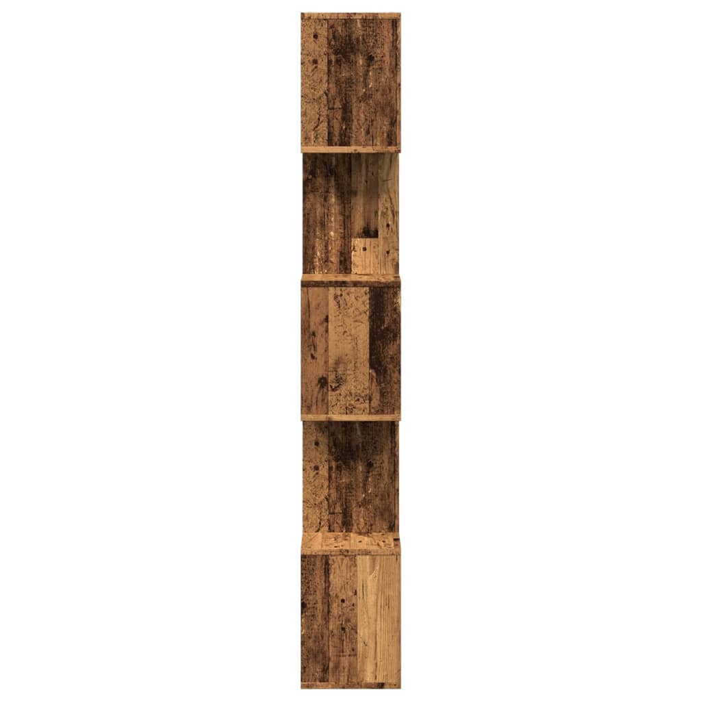 Room Divider Bookcase 5 Tiers Old Wood Look 70x24x161 cm