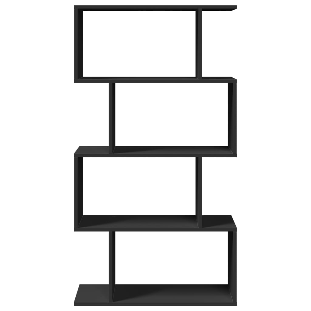 Room Divider Bookcase 4 Shelves Black 70x24x129 cm