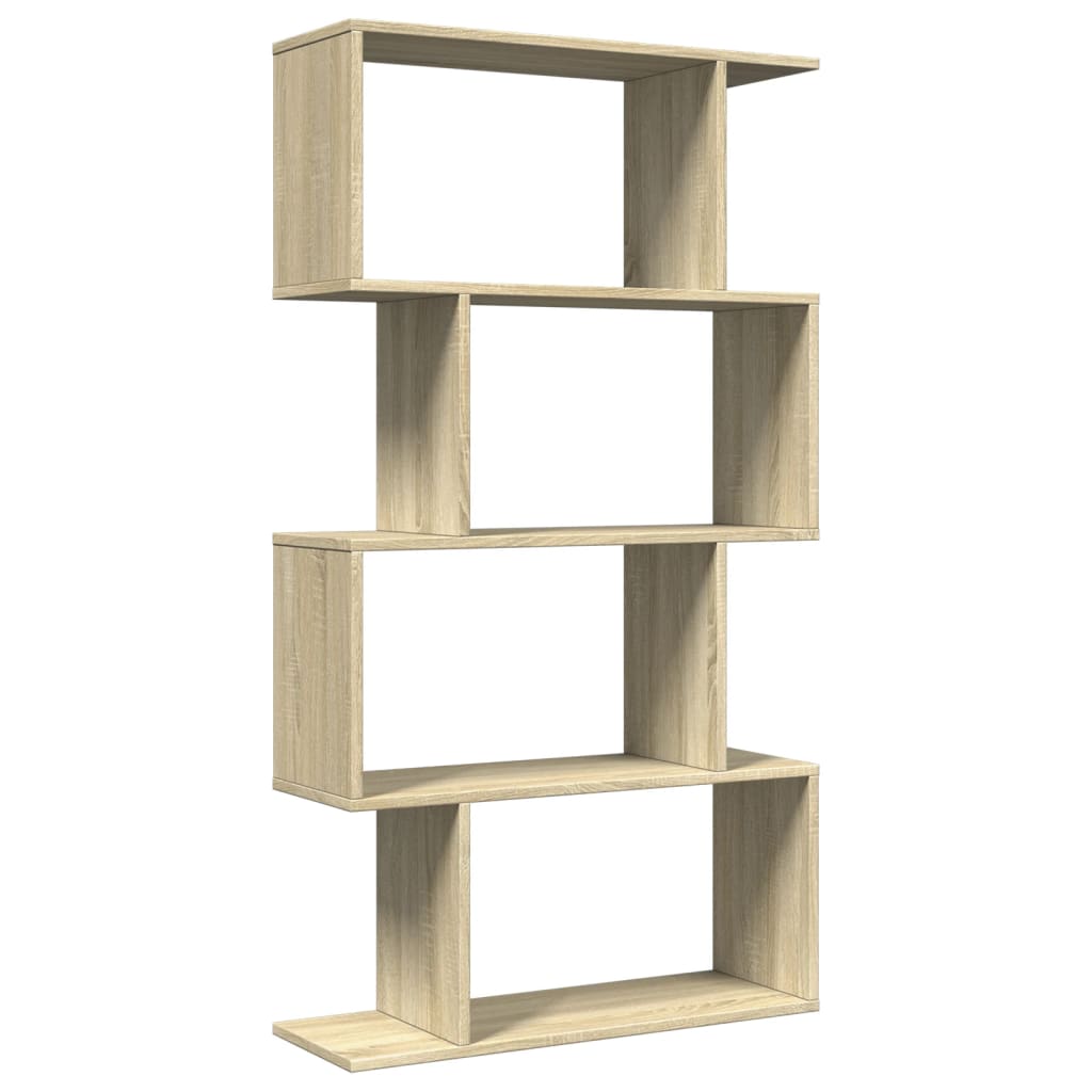 Room Divider Bookcase 4 Shelves Sonoma Oak 70x24x129 cm