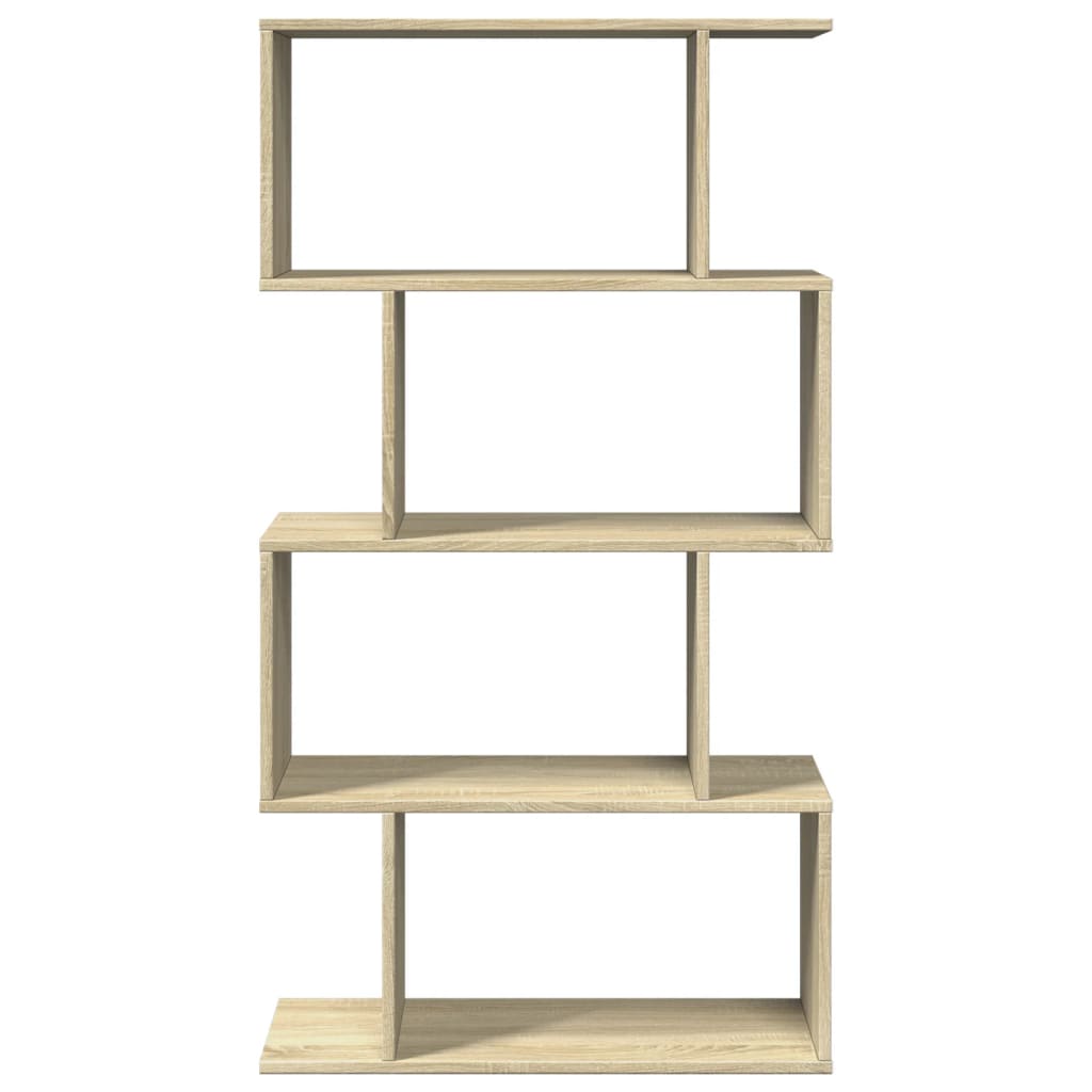 Room Divider Bookcase 4 Shelves Sonoma Oak 70x24x129 cm