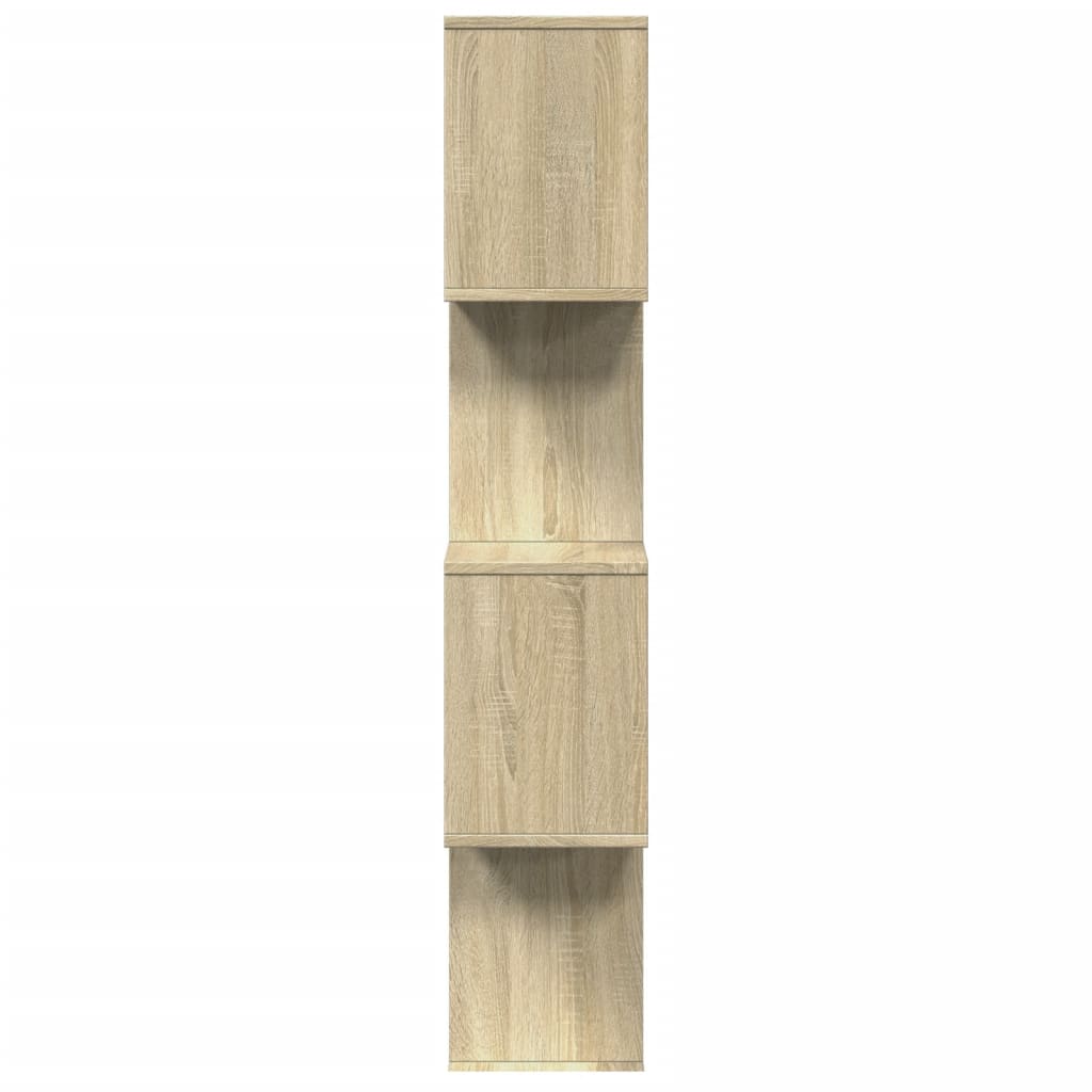 Room Divider Bookcase 4 Shelves Sonoma Oak 70x24x129 cm