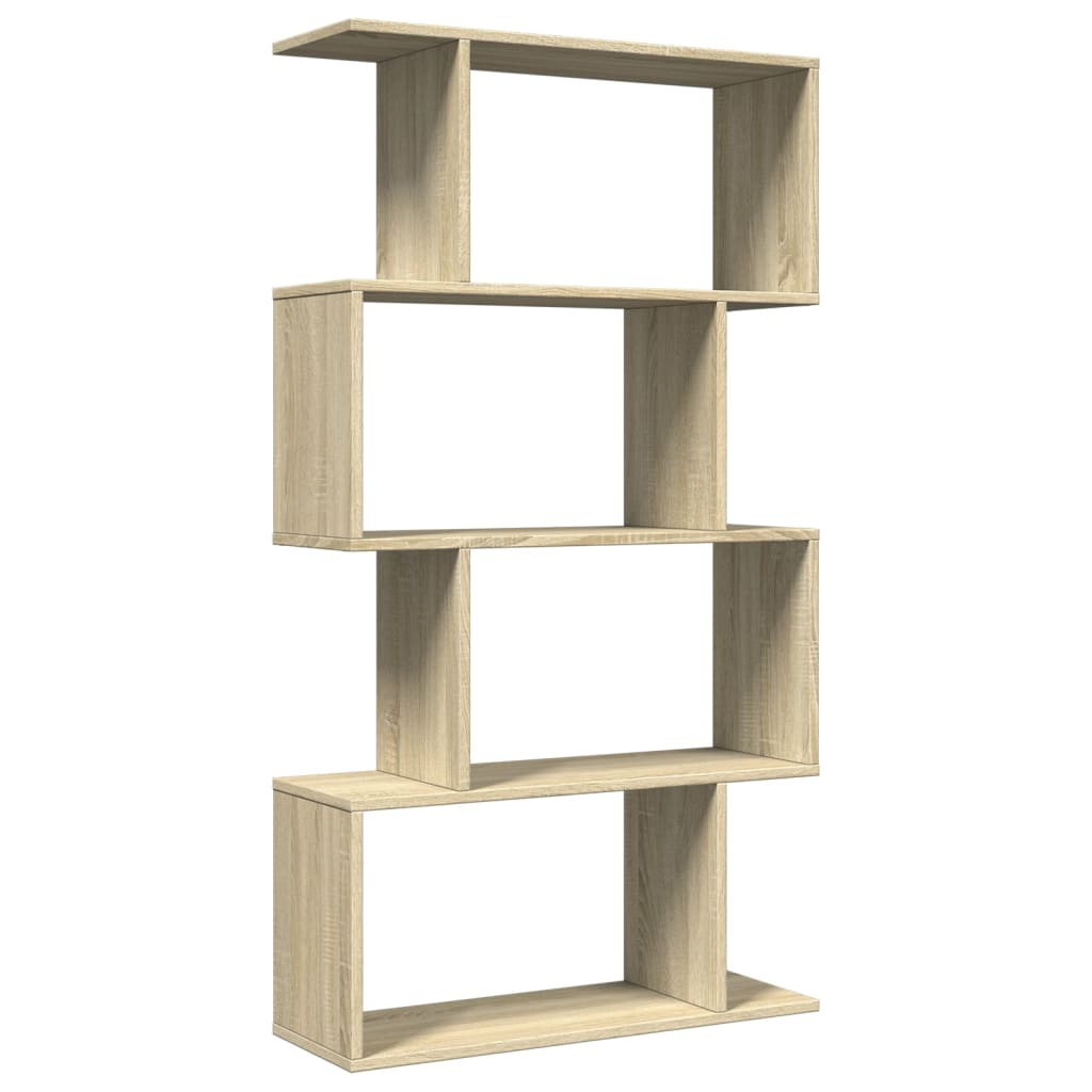 Room Divider Bookcase 4 Shelves Sonoma Oak 70x24x129 cm