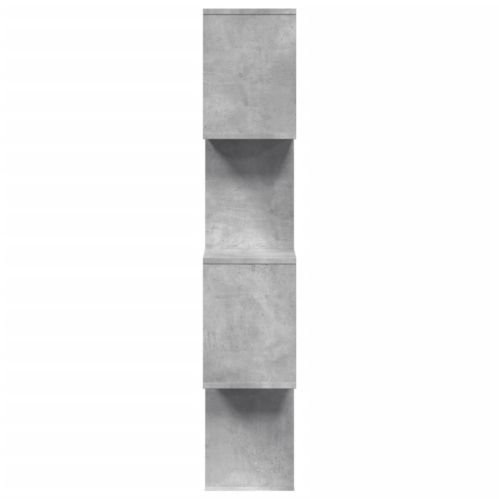 Room Divider Bookcase 4 Shelves Concrete Grey 70x24x129 cm