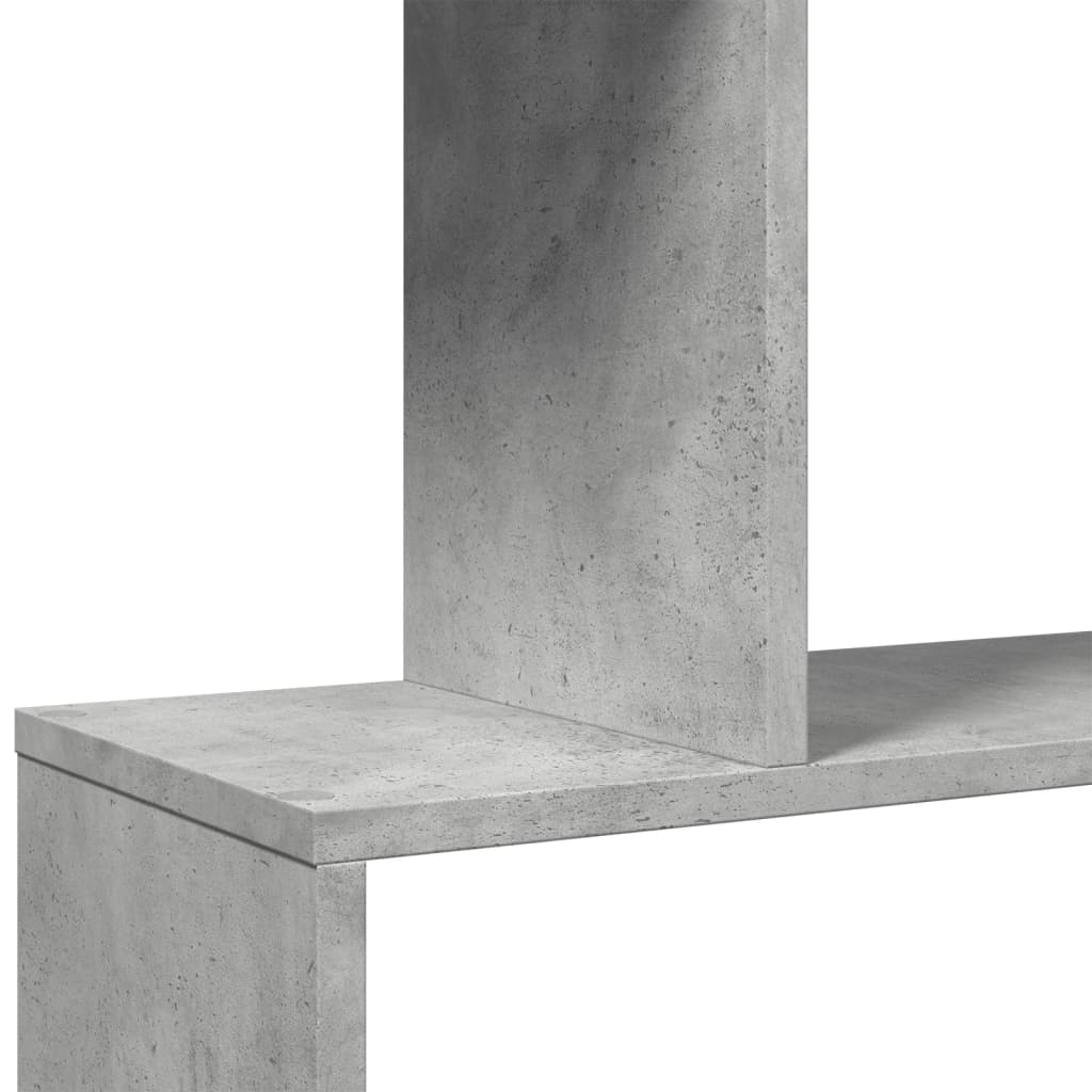 Room Divider Bookcase 4 Shelves Concrete Grey 70x24x129 cm