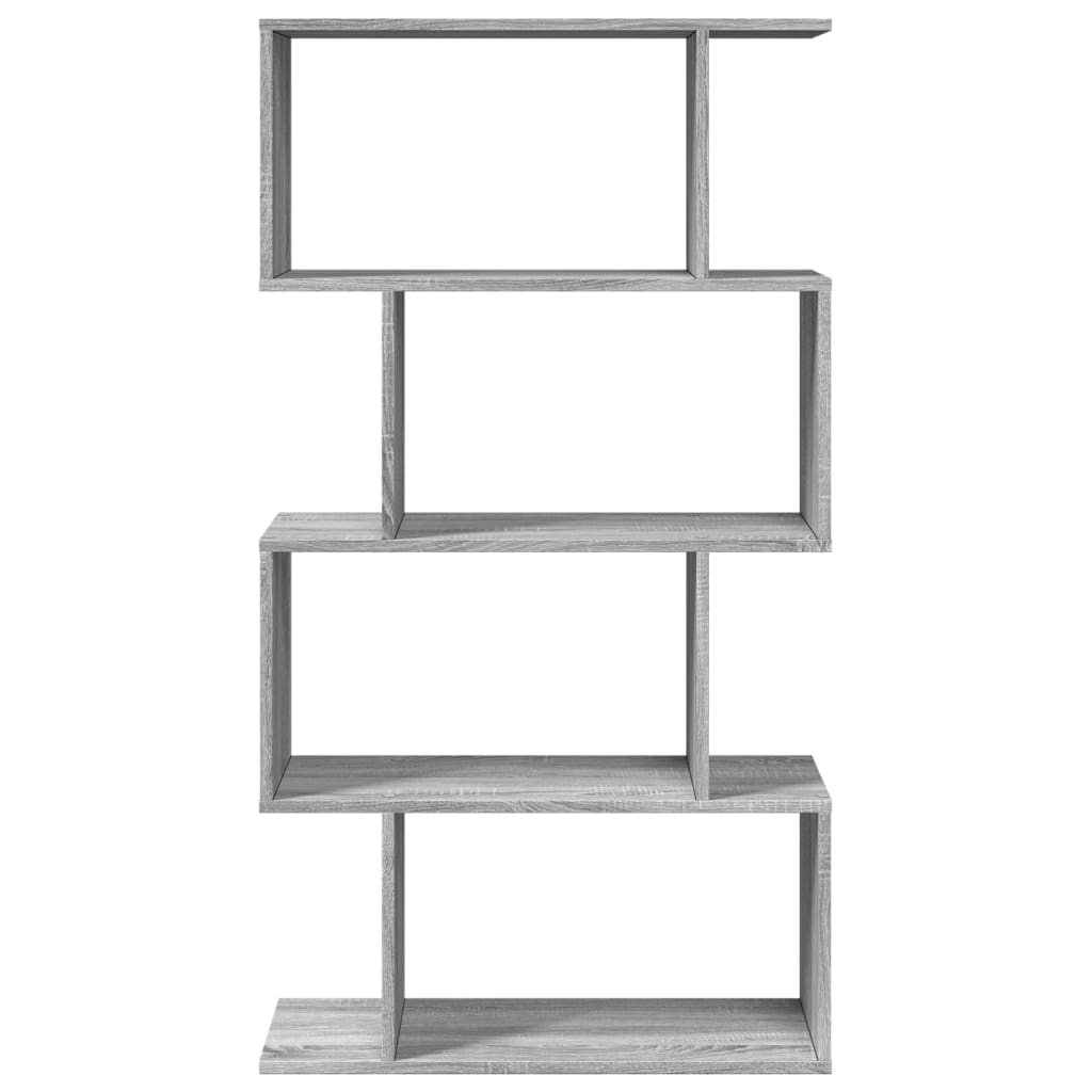 Room Divider Bookcase 4 Shelves Grey Sonoma 70x24x129 cm