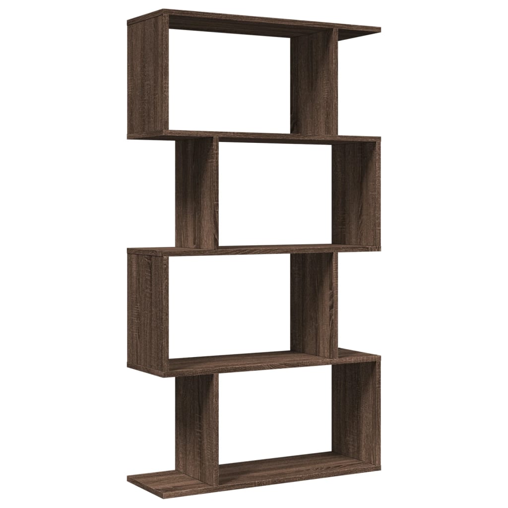 Room Divider Bookcase 4 Shelves Brown Oak Look 70x24x129 cm