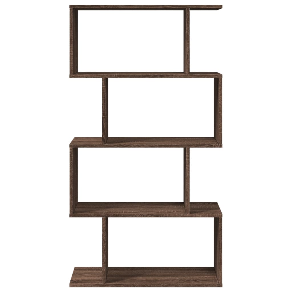 Room Divider Bookcase 4 Shelves Brown Oak Look 70x24x129 cm