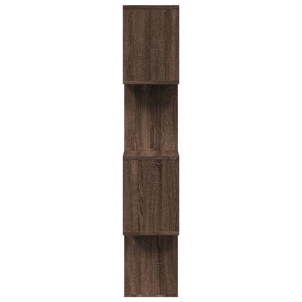 Room Divider Bookcase 4 Shelves Brown Oak Look 70x24x129 cm