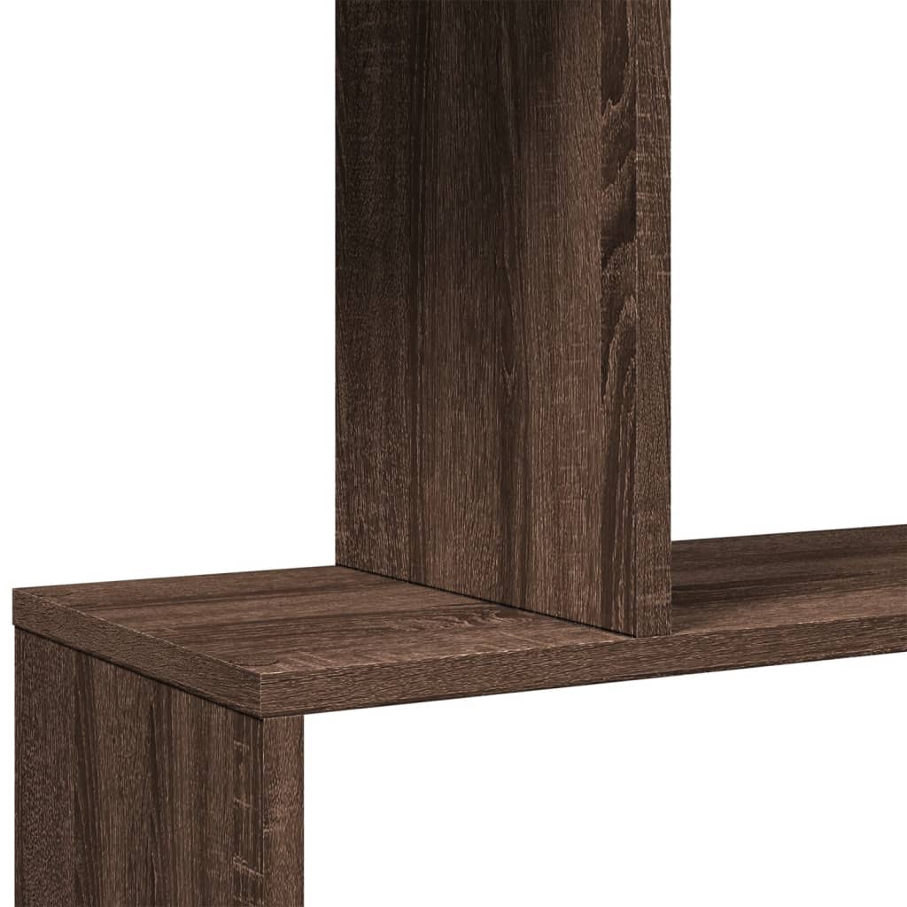 Room Divider Bookcase 4 Shelves Brown Oak Look 70x24x129 cm