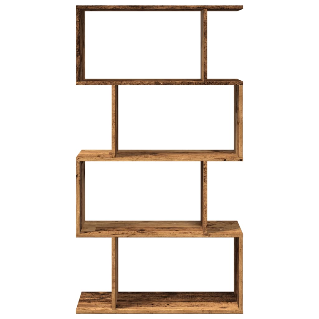 Room Divider Bookcase 4 Shelves Old Wood Look 70x24x129 cm