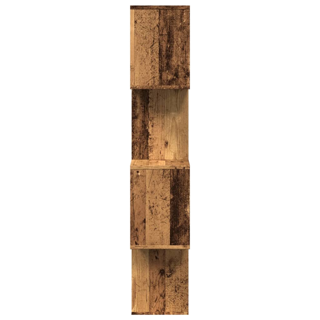 Room Divider Bookcase 4 Shelves Old Wood Look 70x24x129 cm