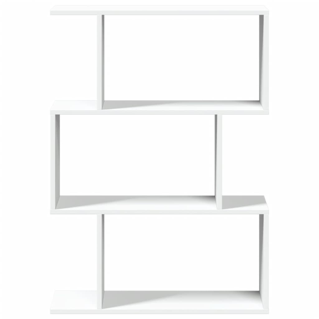 Room Divider Bookcase 3 Compartments White 70x24x97 cm Wood Material