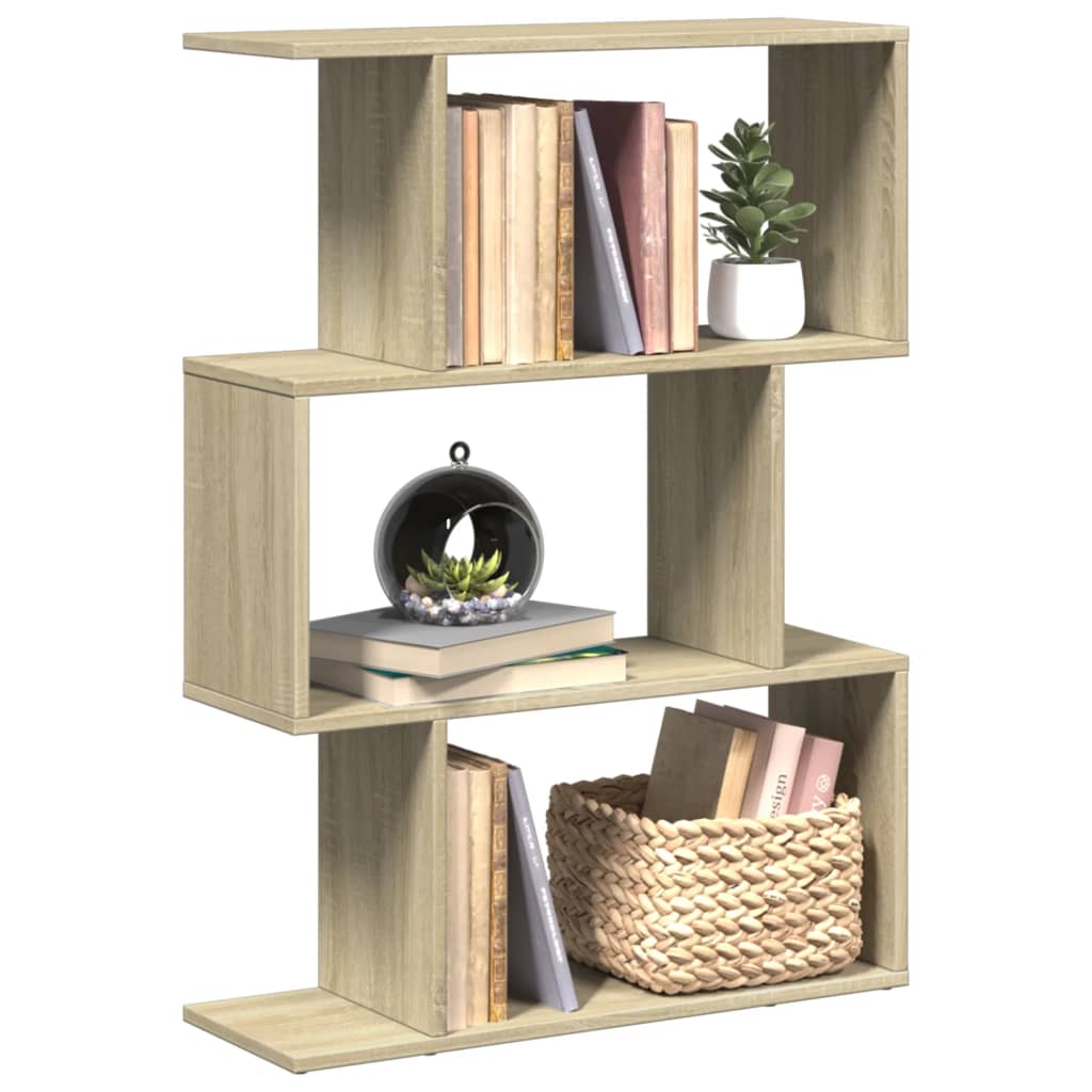 Room Divider Bookcase 3 Compartments Sonoma Oak 70x24x97 cm