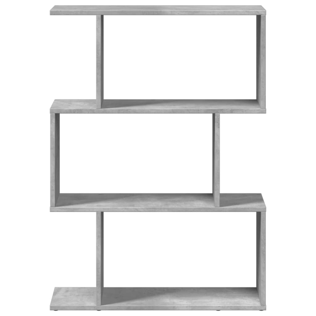 Room Divider Bookcase 3 Compartments Concrete Grey 70x24x97 cm