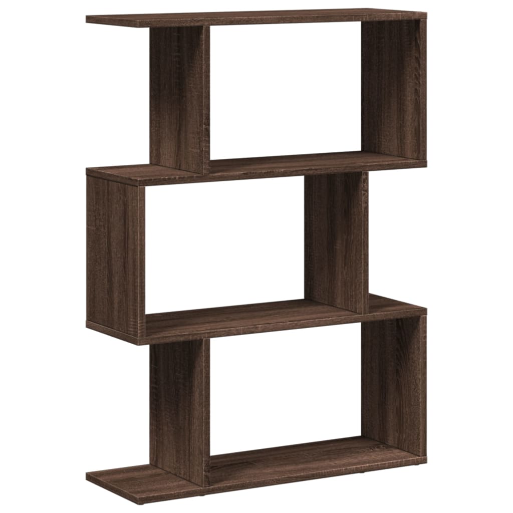 Room Divider Bookcase 3 Compartments Brown Oak Look 70x24x97 cm