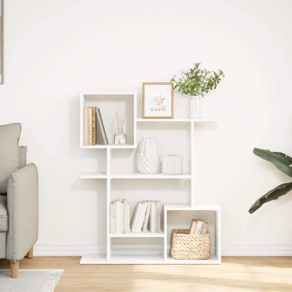 Room Divider Bookcase White 92x29x112 cm Wood Material