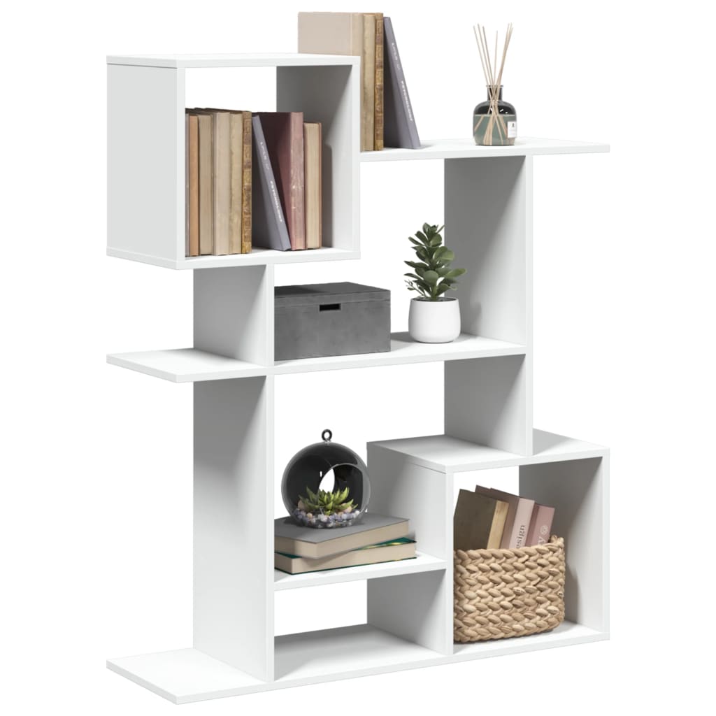 Room Divider Bookcase White 92x29x112 cm Wood Material