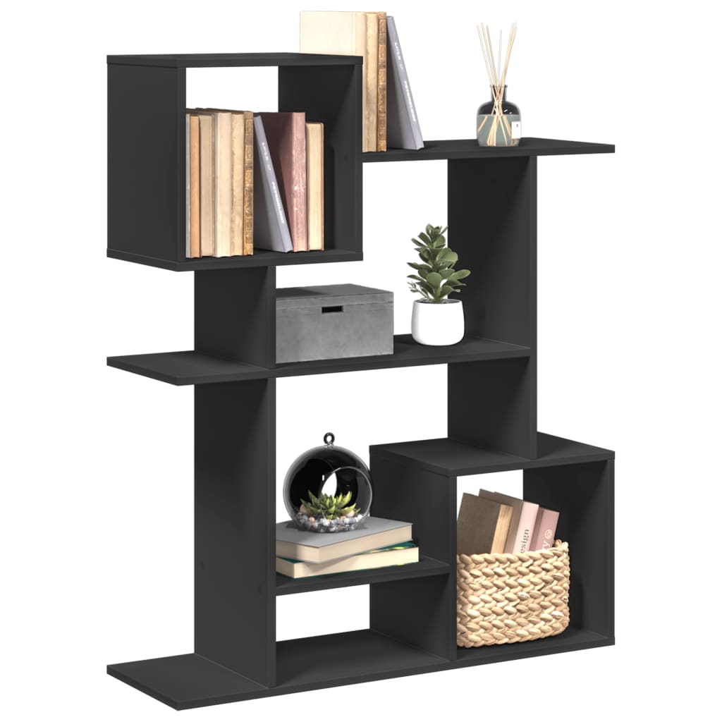 Raumteiler-Bücherregal Schwarz 92x29x112 cm Holzwerkstoff