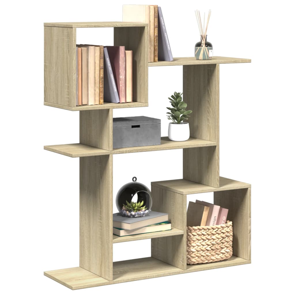 Room Divider Bookcase Sonoma Oak 92x29x112 cm Wood Material