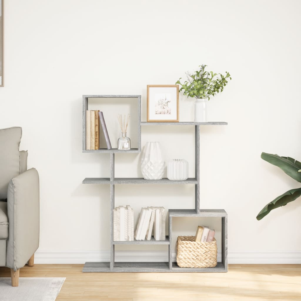 Room Divider Bookcase Gray Sonoma 92x29x112 cm Wood Material