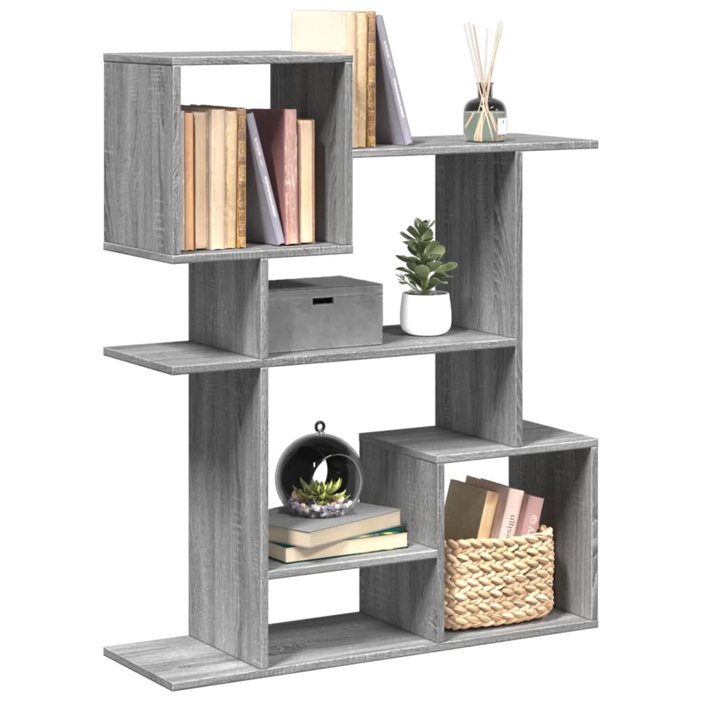 Room Divider Bookcase Gray Sonoma 92x29x112 cm Wood Material