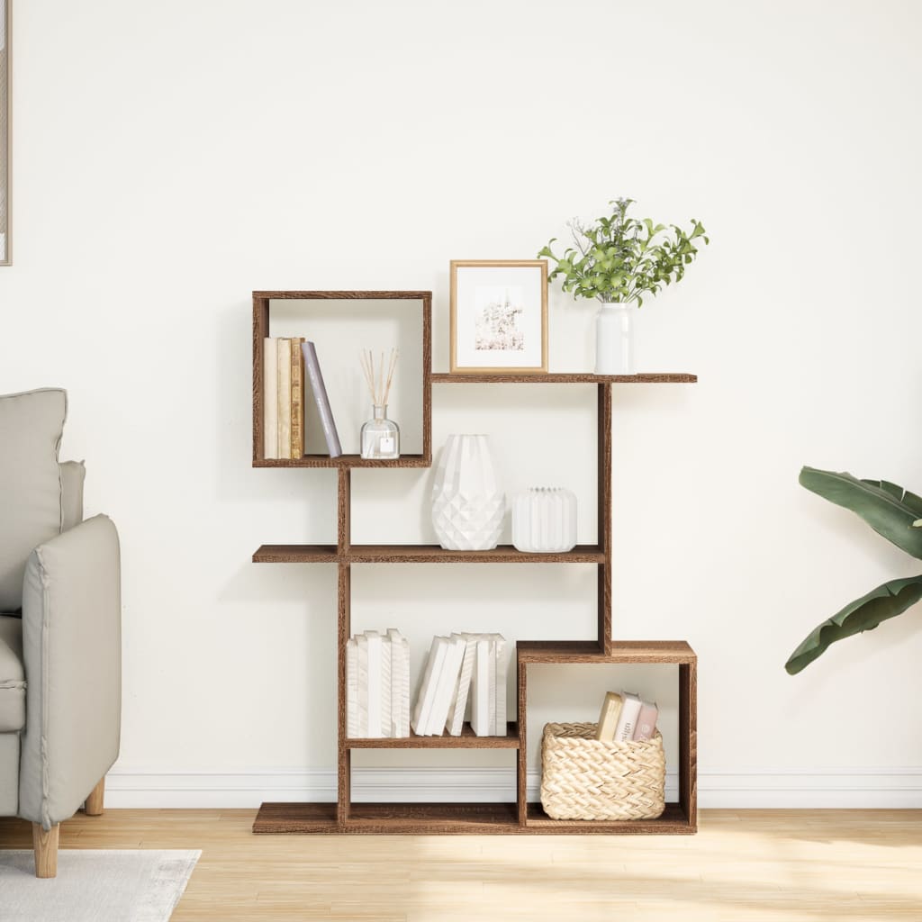 Room Divider Bookcase Brown Oak Look 92x29x112 cm