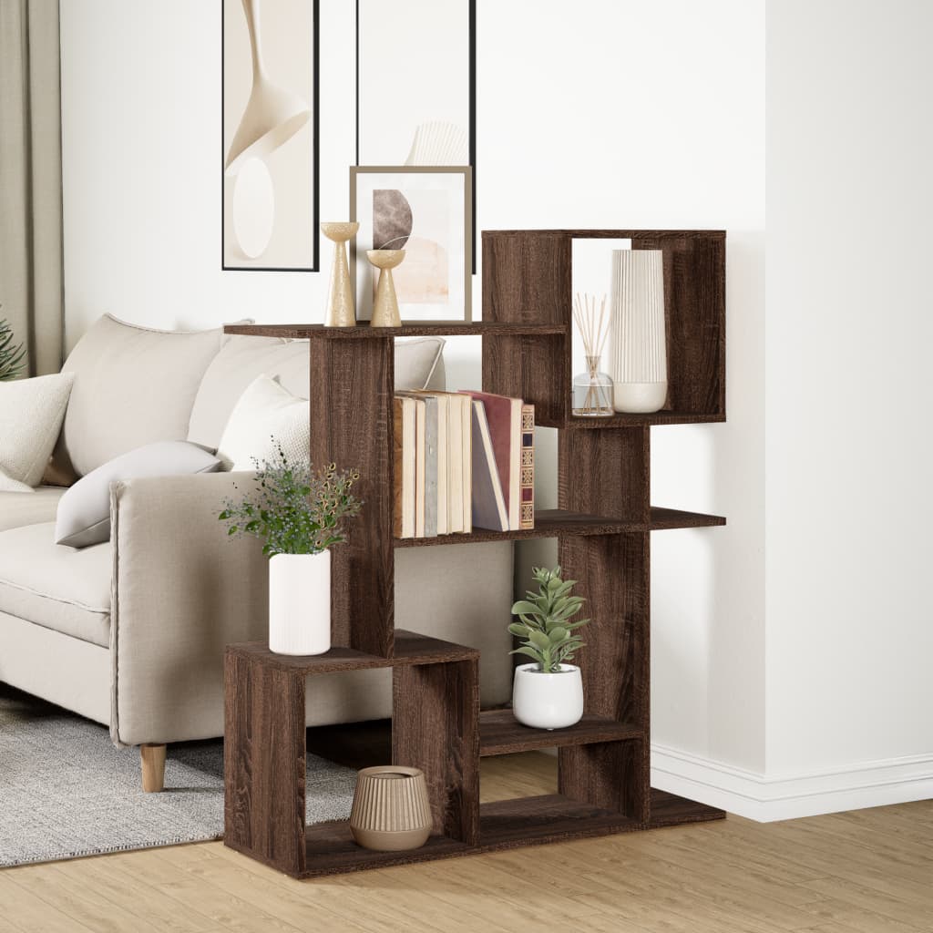 Room Divider Bookcase Brown Oak Look 92x29x112 cm