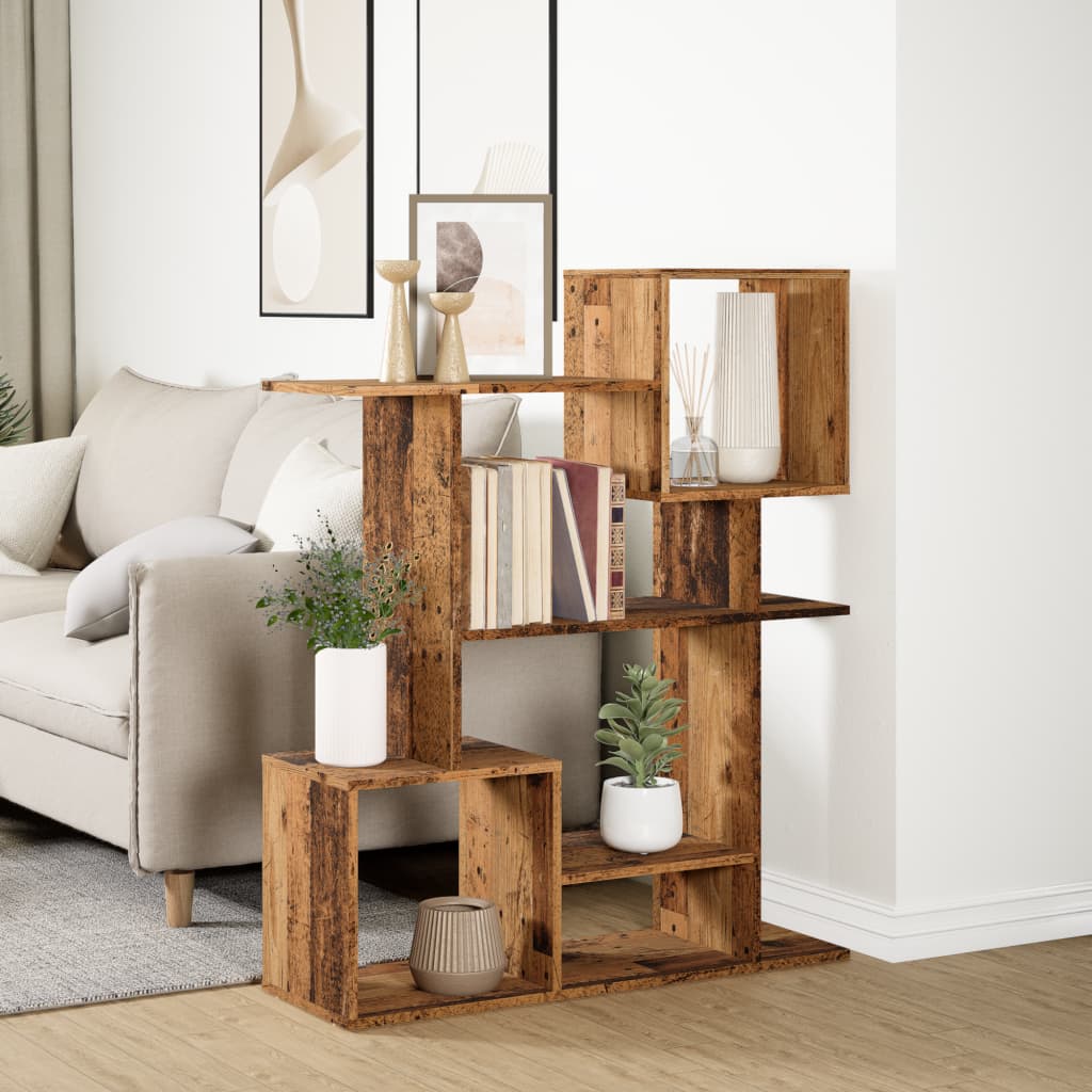 Room divider bookcase old wood look 92x29x112 cm wood material