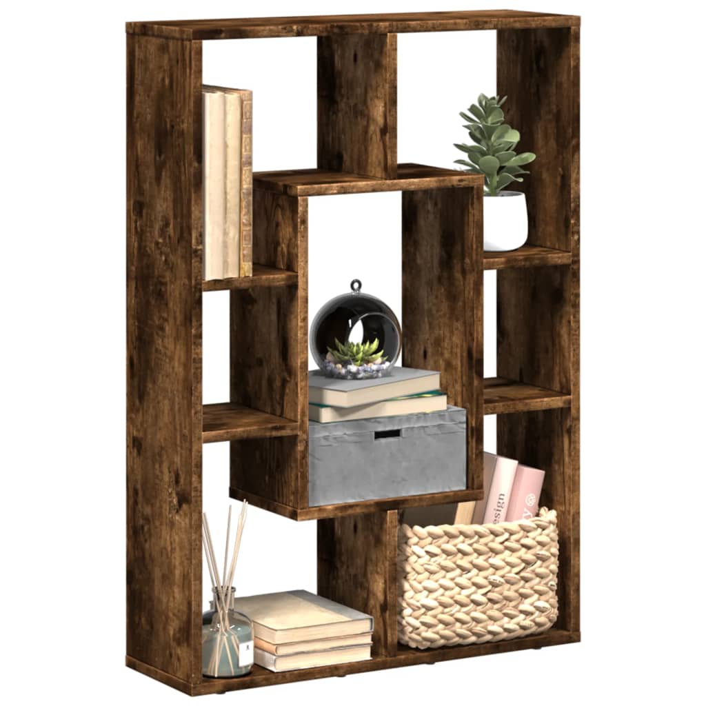 Bookshelf Smoked Oak 63x20x90 cm Wood Material