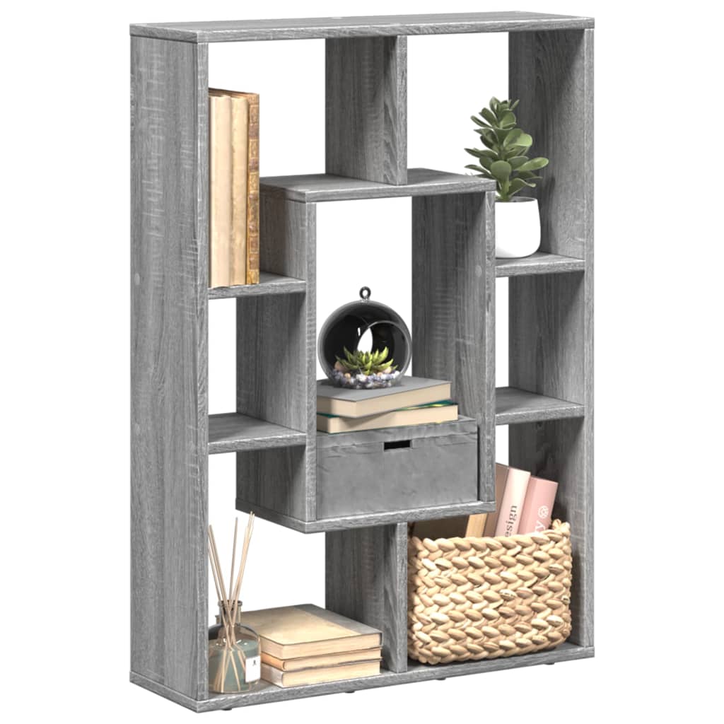 Bookshelf Gray Sonoma 63x20x90 cm Wood Material