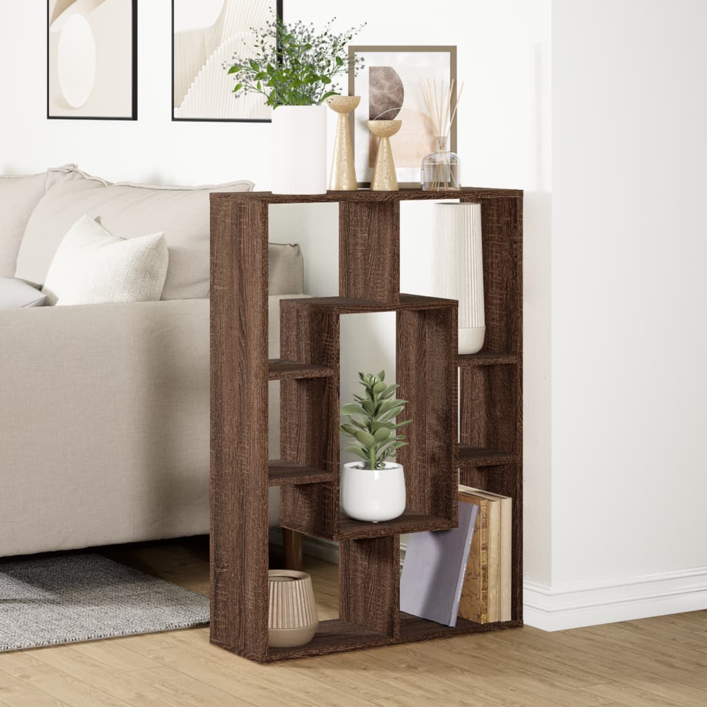 Bookshelf Brown Oak Look 63x20x90 cm Wood Material