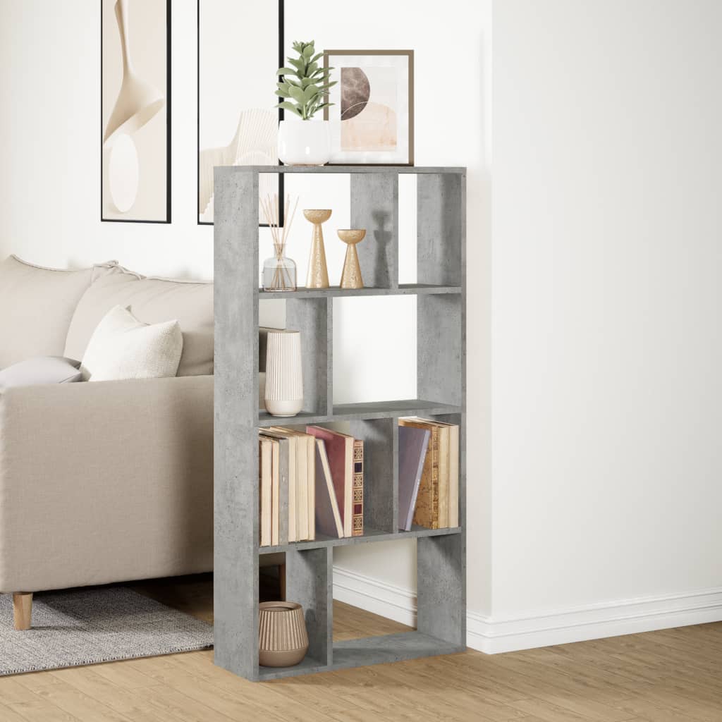 Bookshelf Concrete Grey 60x20x120 cm Wood Material