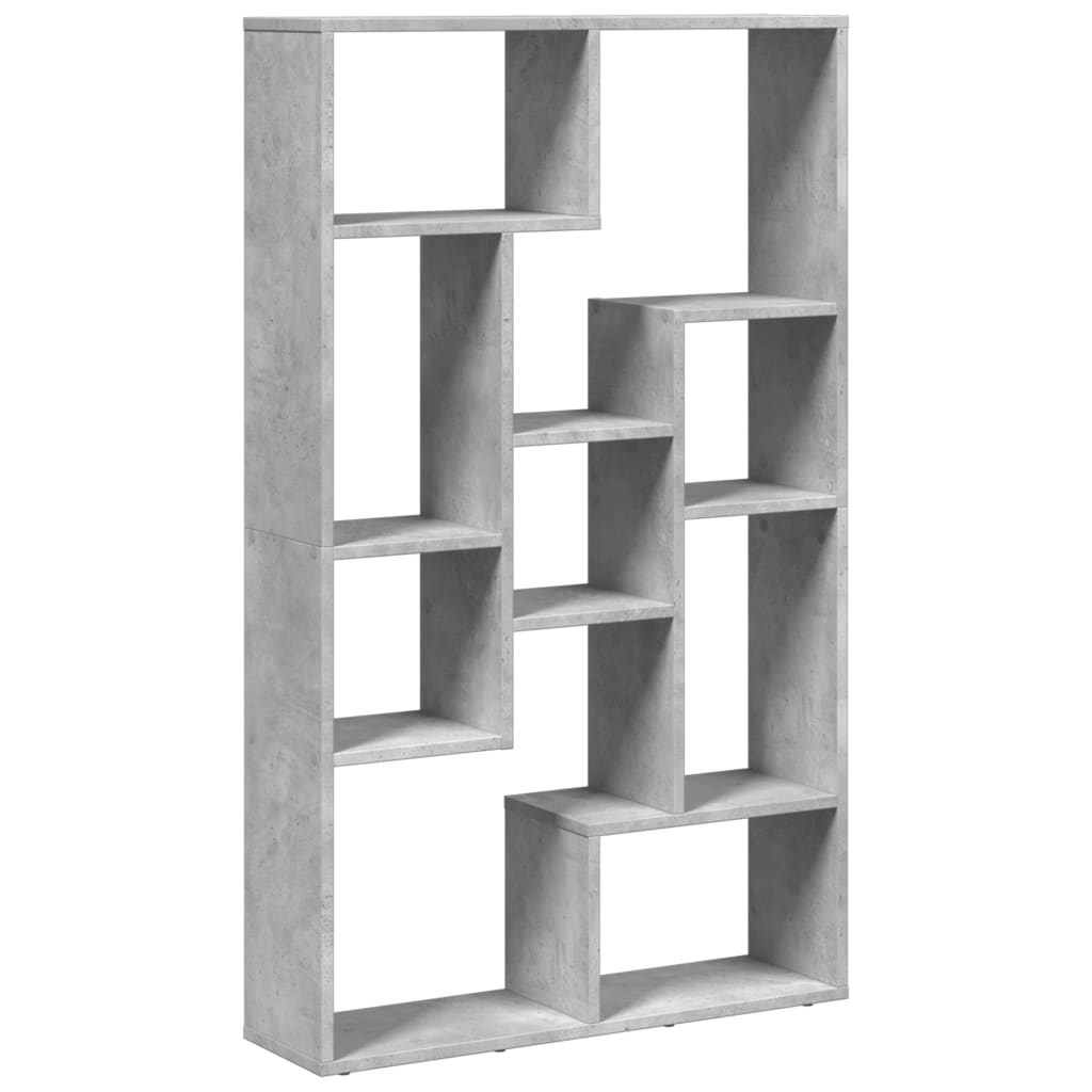 Bookshelf Concrete Grey 72x20x120 cm Wood Material