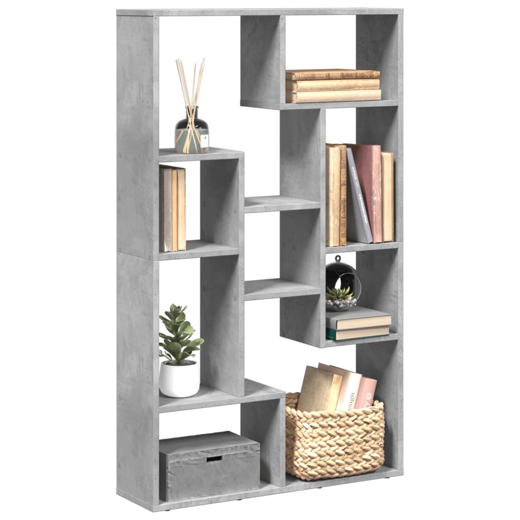 Bookshelf Concrete Grey 72x20x120 cm Wood Material