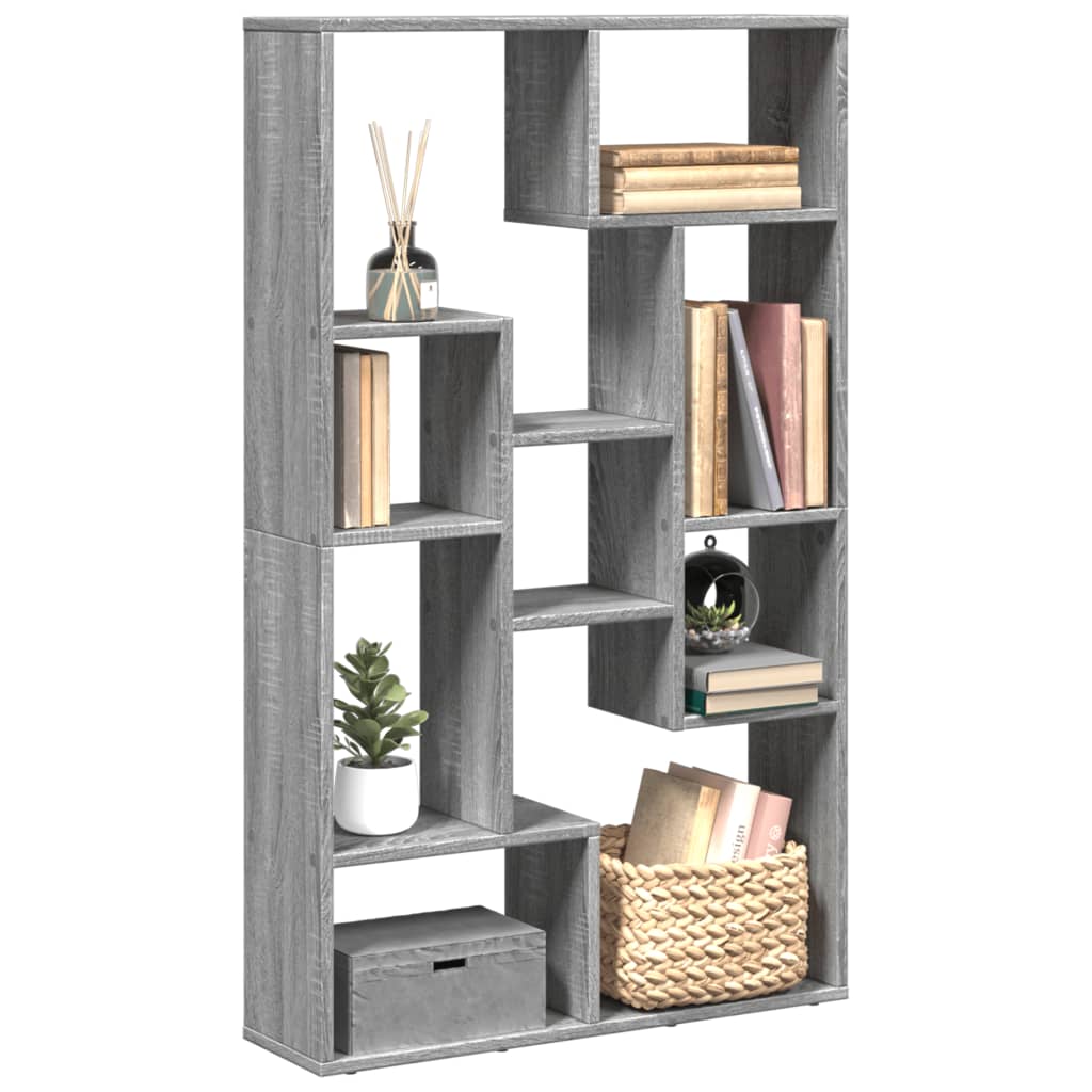 Bookshelf Gray Sonoma 72x20x120 cm Wood Material