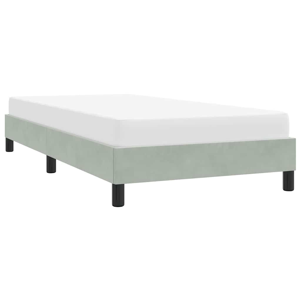 Bed frame without mattress light grey 80x210 cm velvet