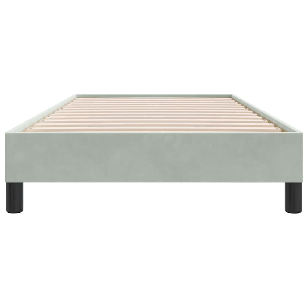 Bed frame without mattress light grey 80x210 cm velvet