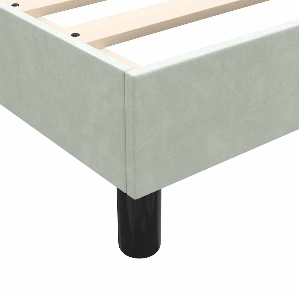 Bed frame without mattress light grey 80x210 cm velvet