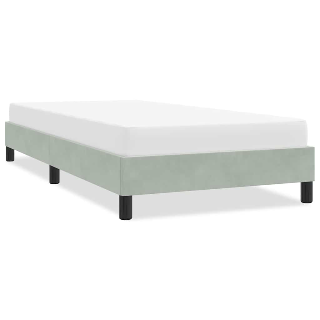 Bed frame without mattress light grey 80x210 cm velvet