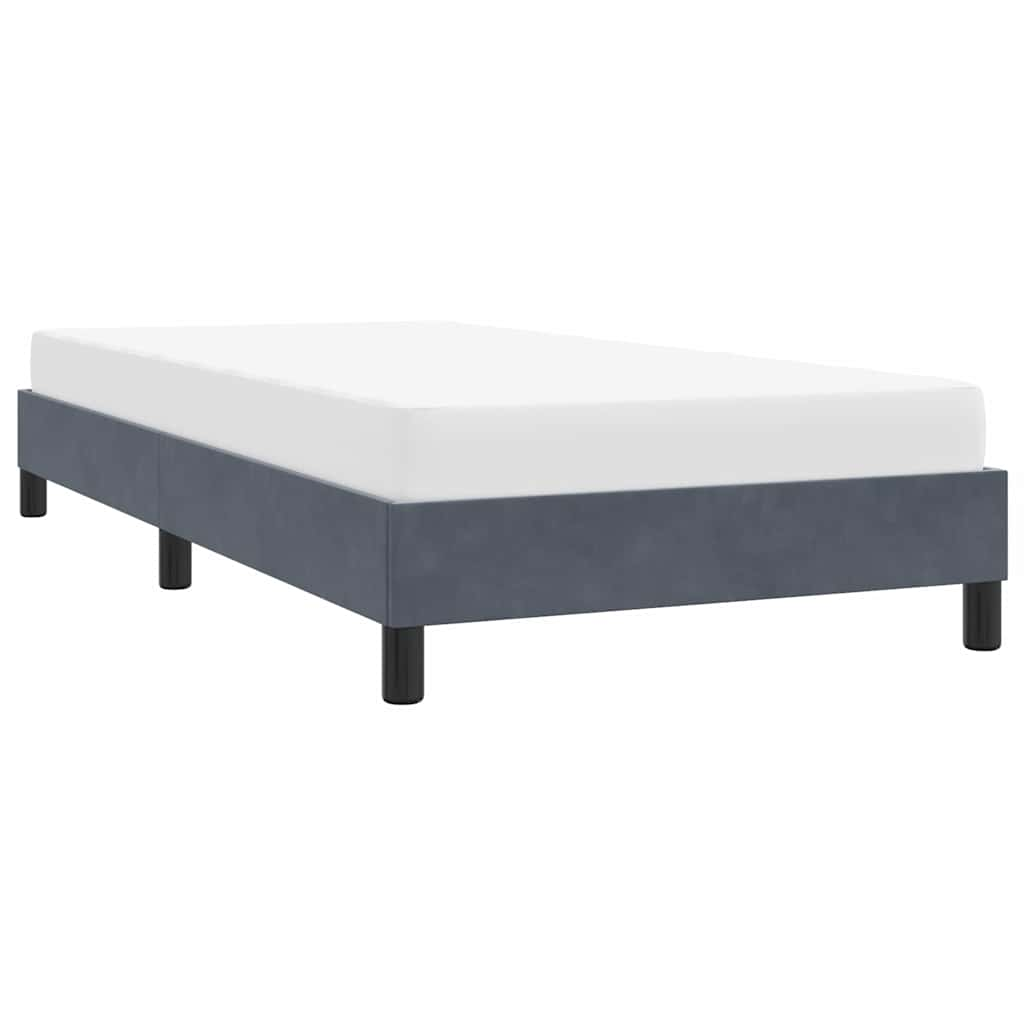 Bed frame without mattress dark grey 80x210 cm velvet