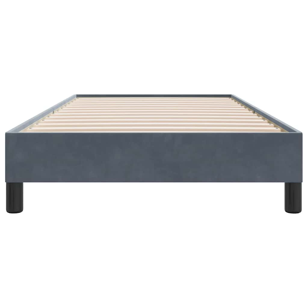 Bed frame without mattress dark grey 80x210 cm velvet